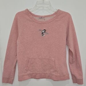 Disney Embroidered Minnie Mouse Character Blush Pink Girls Sweatshirt